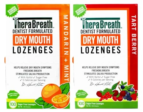 Therabreath Dry Mouth Lozenges Kit Mandarin Mint And Tart Berry Eachsugar Xylitol Formula Saliva Support Flavor Variety 100 Ct