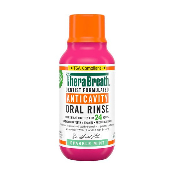 Therabreath Mouthwash Anticavity Sparkle Mint And Healthy Gums Clean Mint And Fresh Breath Mild Mint Alcoholfree Travel 3 Fl Oz Each