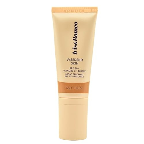 IrisandRomeo Irisandromeo Weekend Skin Spf 50 Warm Glow Mineral Sunscreen With Vitamin C And Niacinamide For Dewy Golden Finish 1.18 Fl Oz
