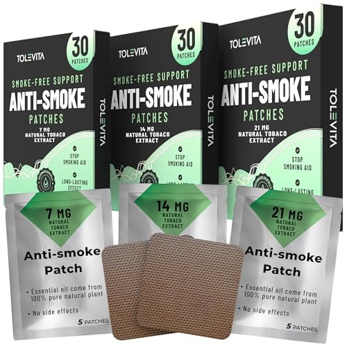 Tolevita Antismoke Herbal Patches 7Mgplus14 Mgplus21 Mgquit To Help Reduce Cravingsherbal Stop Aid For A Healthier Lifestyle 3 X 30 Patches