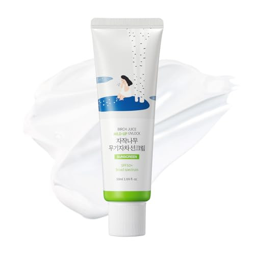 Round Lab Birch Juice Mildup Uv Lock Spf 50plus Zinc Oxide Sunscreen Broad Spectrum Lightweight Oil Control For Sensitive Skin Protector Solar Korean Sunscreen 1.69 Fl Oz