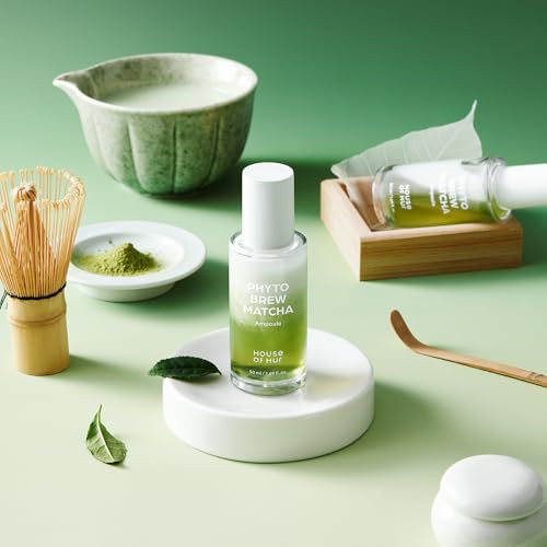 House Of Hur Phyto Brew Matcha Ampoule Lightweight Hydrating Face Ampoule Hadong Matcha plus Egcg Fastabsorbing Nonsticky Dewy Glow Korean Skincare 1.69 Fl Oz 50 Ml