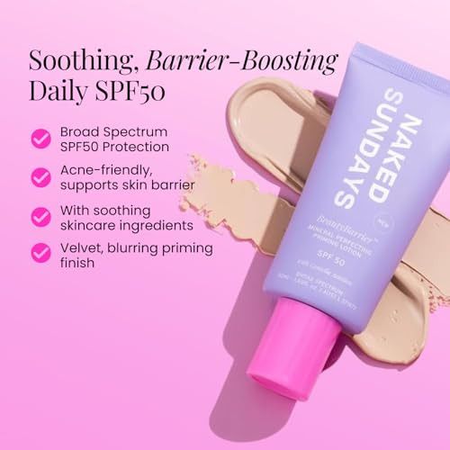Sundays Spf 50 Mineral Sunscreen Primer Beautybarrier 50Mlblurs Pores Soothes Skin With Centella Asiatica Mineral Zinc Oxide Formula For Sensitive Skin
