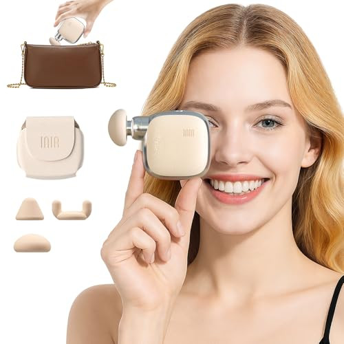Inia Pocketforce Mini Massage Gun 75% Smaller For Travel 4Speed 3 Headspalmsized Lightweight Quiet Leather Case Office And Postworkout Relaxation Mini Travel Essentials For Men And Women