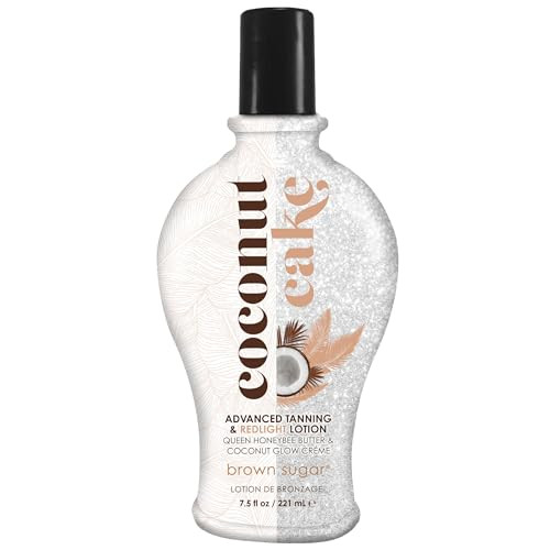Brown Sugar Coconut Cake Tanning And Red Light Lotion advanced Bronze Color With Royal Honey Coconut Butter Collagen And Hyaluronic Acid Carrot Oil Cocohoney Nectar Scent 7.5 Fl Oz