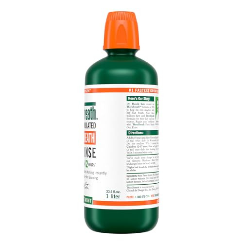 Therabreath Fresh Breath Mouthwash Rainforest Mint 33.8 Ozalcoholfree Fights Bad Breath