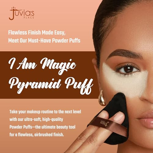 JuviaS Place JuviaS Place I Am Magic Pyramid Puff Large Triangle Makeup Powder Puff Setting And Baking The Makeup Base For Flawless Airbrushed Finish Ideal For Precision Touch Ups Blotting And Sculpted Finish