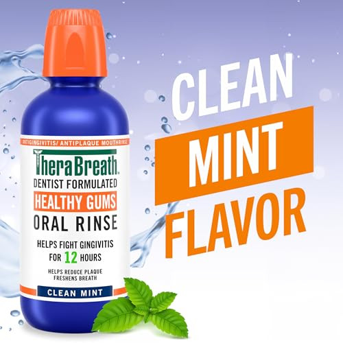 Therabreath Healthy Gums Oral Rinse Antigingivitis Clean Mint Flavor Dentist Formulated To Help Prevent Gingivitis And Support Gum Health Alcohol 1 Liter