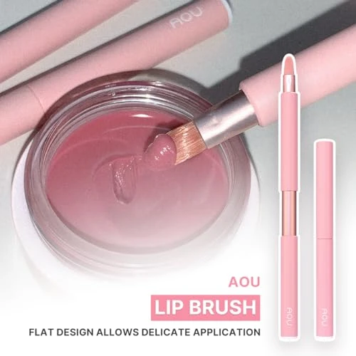 Aou Lip Brush Compact And Retractablecompact And Retractable Design Easy Carry Crueltyfree Soft Brush Valentines Day Gifts For Woman