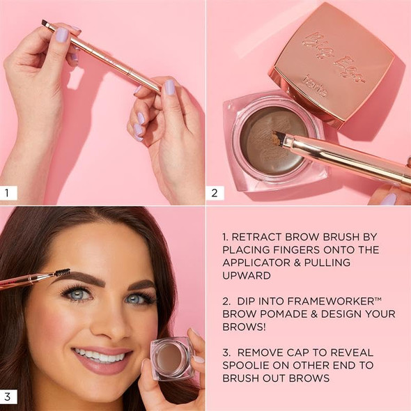 Tarte Big Ego Fill Service Brow Brush And Spoolie Angled Brow Brush For Easy Eyebrow Shaping And Filling Dualended Makeup Tool For Defined Brows Vegan And Crueltyfree