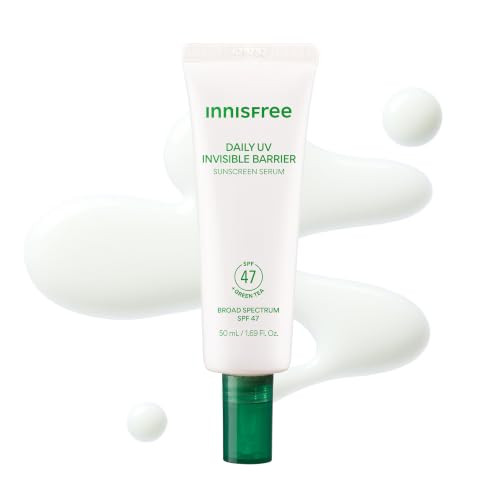 Innisfree Daily Uv Invisible Barrier Sunscreen Serum Broad Spectrum Spf 47 With Green Tealightweight And Hydrating Korean Sunscreen For Facesuitable For Sensitive Skin And All Skin Types