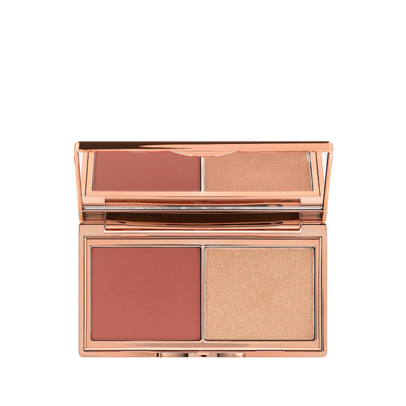 Charlotte Tilbury Mini Hollywood Blush & Glow Glide Palette, Powder Blush & Highlighter Compact, Face Makeup Duo, Travel Size Makeup Palette