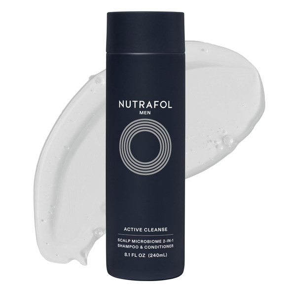 Nutrafol Men's 2-in-1 Shampoo and Conditioner for Thinning Hair, 8.1 Fl Oz | Physician Formulated 2-in-1 Shampoo and Conditioner, Cleanses, Hydrates, and Visibly Improves Hair Volume & Strength