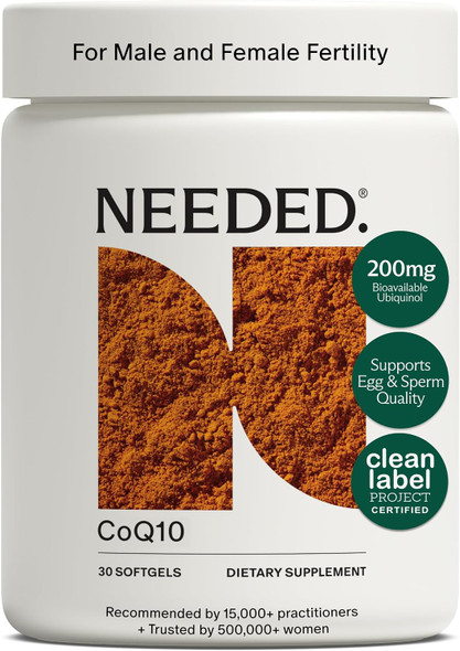 Needed. CoQ10 200mg Supplement 30 Count  Ubiquinol 200mg For Women and Men Coenzyme Q10 Preconception Health Supplement Non GMO Softgels