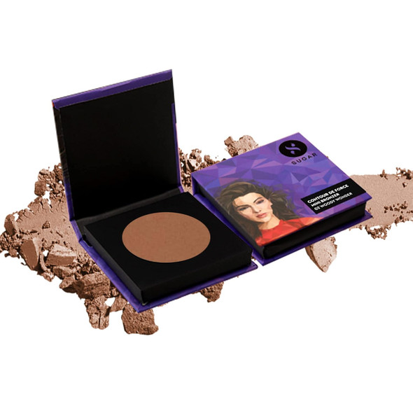 SUGAR Cosmetics Contour De Force Mini Bronzer - 02 Woody Wonder (Warm Brown)  Light Weight  and  Blendable and  Long Lasting Lightweight, Easily Blendable, Illuminating Bronzer, Matte Finish