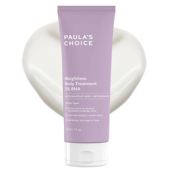 Paula's Choice Weightless Body Treatment 2% BHA Salicylic Acid  Chamomile Lotion Exfoliant and  Body Moisturizer for Keratosis Pilaris (KP) Prone Skin and  Clogged Pores Fragrance Free