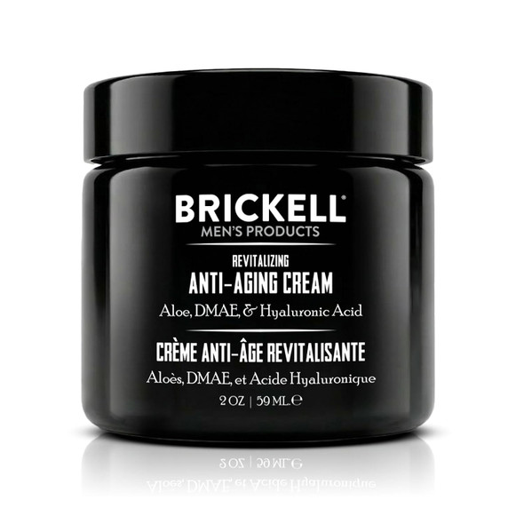 Brickell Men's Revitalizing Anti-Aging Cream For Men, Anti Wrinkle Night Face Cream To Reduce Fine Lines and Wrinkles, With Vitamin E Jojoba Oil and Hyaluronic Acid, 2 Ounce