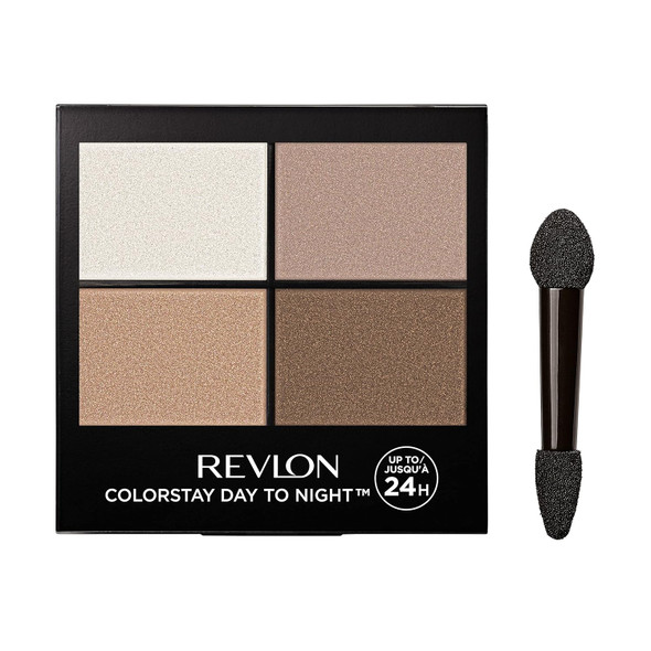 Revlon ColorStay Day to Night Eyeshadow Quad  Moonlit 0.16 oz  Longwear eyeshadow quad with velvety blendable matte and shimmer shades. Crease and  smudge proof. Up to 24hr wear.