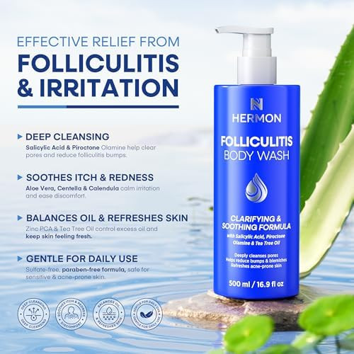Hermon Folliculitis Body Wash with Tea Tree Oil - 16.9 floz