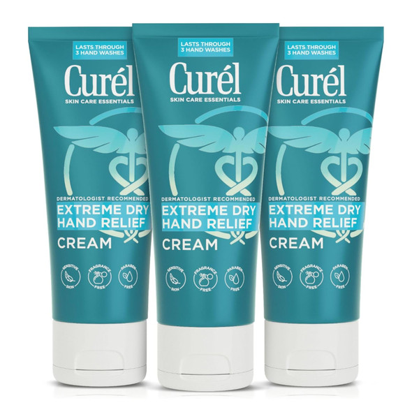 Curel Extreme Dry Hand Relief  Dermatologist Recommended Long-Lasting Cream For Dry Hands Paraben Free, Fragrance-Free Hand Lotion Extreme Relief Hand Lotion Long-Lasting Moisturizer Skin Care Essential Fragrance-Free, Travel Size