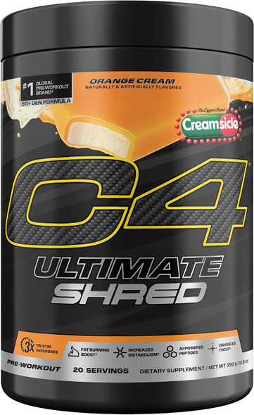 C4 Ultimate Shred Pre Workout Thermogenic Frozen Bombsicle  Frozen bombsicle flavor for energy and thermogenic support.