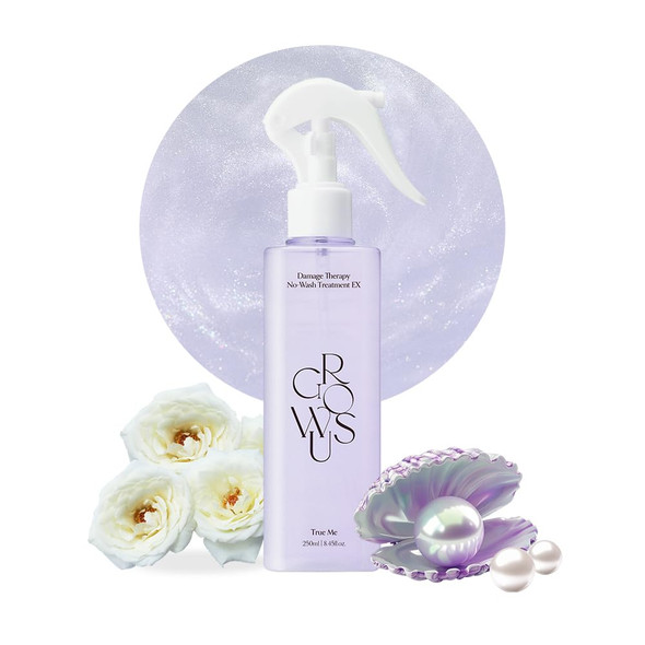 GROWUS Damage Therapy No Wash Treatment   Leave in Conditioner Spray and  Heat Protectant for Dry Damaged Hair Anti Frizz Detangler with Pearl Protein Softness and Radiant Shine 8.45 fl.oz
