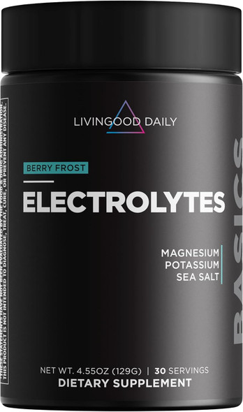 Livingood Daily Electrolytes Powder 30 Servings  Hydration Drink Mix Himalayan Pink Salt Magnesium Potassium Chloride Sodium  No Sugar Electrolyte Supplement