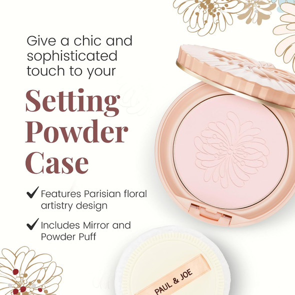 Paul & Joe Setting Powder Case Only, Refill Sold Separately, All-Day Lightweight Compact Powder, Ideal Face Makeup for Setting a Flawless Look and Controlling Oil