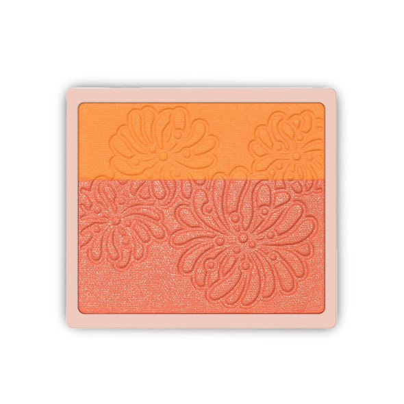 Paul & Joe Pressed Blush Palette Refill Only, Case Sold Separately, Oil-Absorbing Blush Powder, Bi-Color Face Blushes with Fitting Veil Powder, Light Orange and Brown