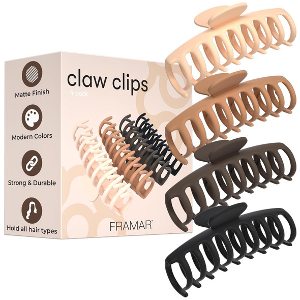 FRAMAR Extra Large Claw Clips For Thick Hair, Hair Claws Pack, Hairclips