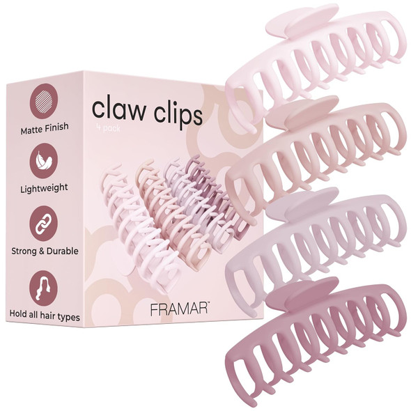 FRAMAR Extra Large Claw Clips For Thick Hair, Hair Claws Pack, Hairclips