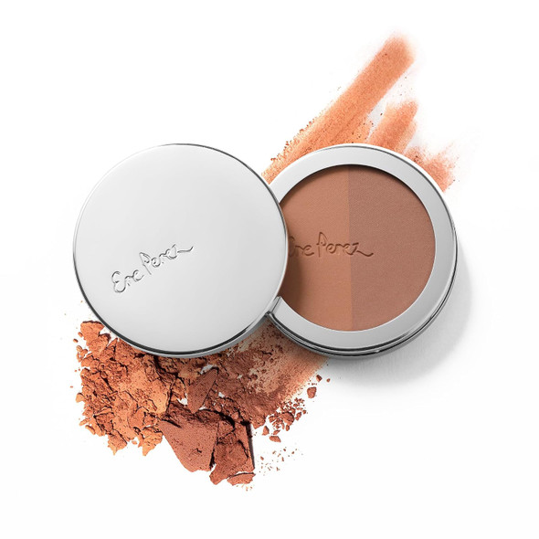 Ere Perez - Rice Powder Blush + Bronzer Duo (Roma) | Buildable, Breathable, Oil Absorbing, Medium Coverage | Vitamin E, Chamomile | Vegan, Cruelty-Free, Clean Beauty