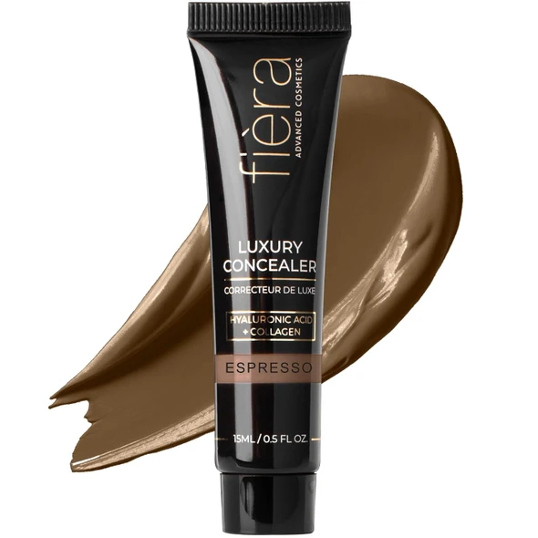 Fièra Luxury Concealer and Foundation with Anti Aging Ingredients  Full Coverage for Dark Circles Wrinkles Fine Lines and Spots All Day Wear For Mature Skin  Light 0.5 FL. OZ. / 15 ML