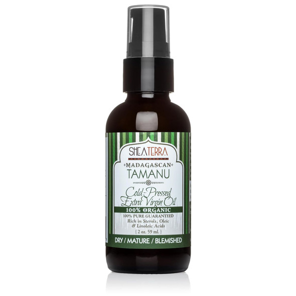 Shea Terra Madagascar Tamanu Cold-pressed Extra Virgin Oil  All Natural and Organic Oil Rich in Anti-Aging Serum with Amino Acids and Anti-Acne Properties for Softer  Hydrated and  Blemish-Free Skin