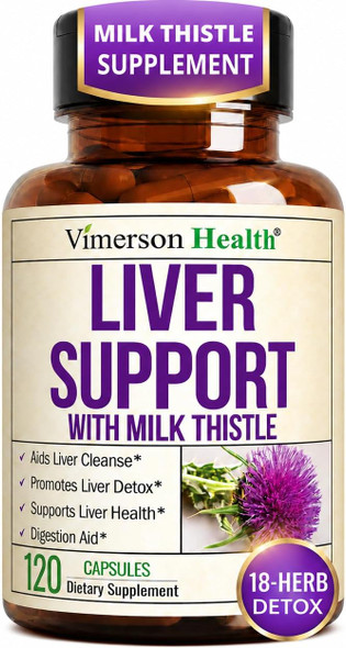Vimerson Health  Liver Cleanse Detox  and Repair – Liver Support Supplement with Milk Thistle Extract, Dandelion Root, Artichoke  and Zinc – Gentle Liver Health  Digestion and Energy for Women and Men – Non-GMO