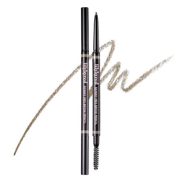 lilybyred Skinny Mes Brow Pencil | Korean 1.5mm Ultra-Slim Tip Eyebrow Pencil, Natural Hard Formula, Fine Hair-Like Strokes, Oil-Control, Sweat-Resistant, Long-Lasting, 0.002 oz.