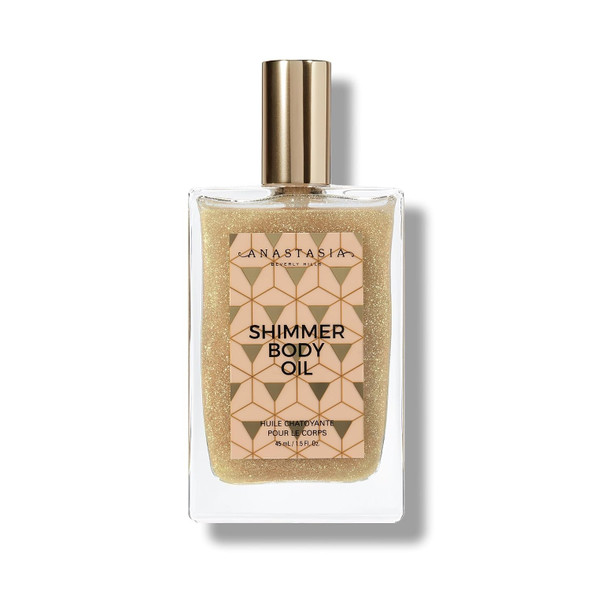 Anastasia Beverly Hills  Shimmer Body Oil Luminous Coconut Scented Glow Ultra-Radiant Body Glow  Silky Non-Greasy Texture Coconut-Vanilla Escape Multidimensional Sparkle Clean & Luxe Artistry Color Gold