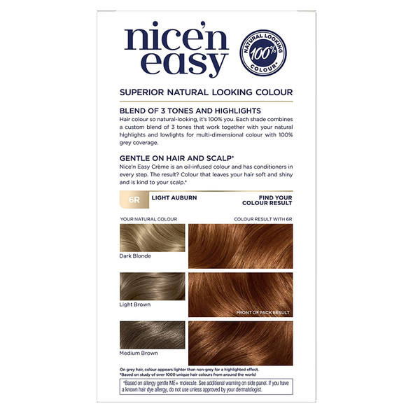 Clairol Nice'n Easy Crème 6R Light Auburn Permanent Hair Dye