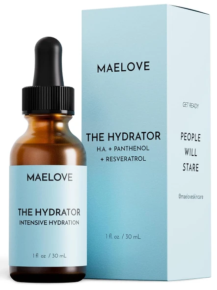 MAELOVE Hydrator Hyaluronic Acid B5 Serum with Resveratrol for Instantly Dewy Glow