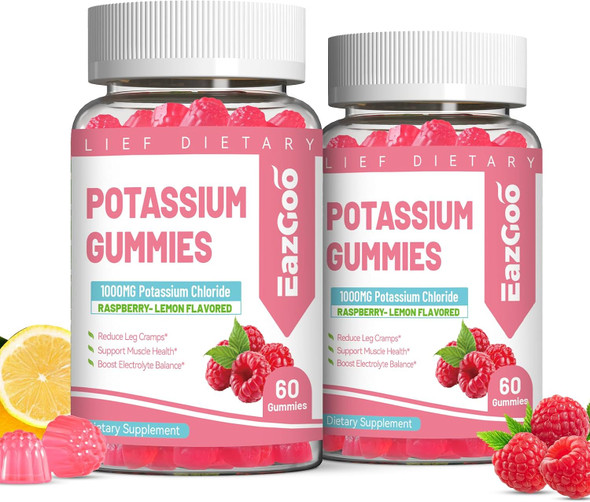 EAZGOO Potassium Gummies  Potassium Chloride 1000mg for Adults