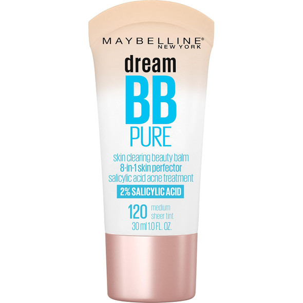 Maybelline Dream Pure Skin Clearing BB Cream 8-in-1 Skin Perfecting Beauty Balm With 2% Salicylic Acid  Sheer Tint Coverage  Oil-Free