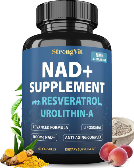 StrongVit NAD Resveratrol Supplement for Women & Men. Support Cellular Health, Energy