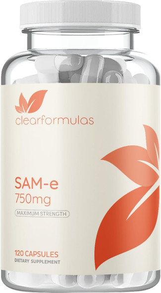 Clear Formulas Bioactive SAM-e 750mg - High Strength SAM-e Supplement with Biologically Active S,S Form for Liver and Mood Support - Vegan Non-GMO Preservative Free
