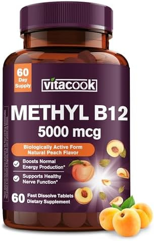 Vitacook Vitamin B12 Sublingual Methylcobalamin 5000mcg for Energy Production