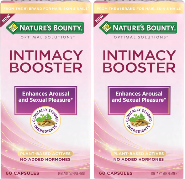 Nature's Bounty Optimal Solutions Intimacy Booster, Clinically Shown to Enhance Sexual Pleasure and Arousal 60 Capsules 30 Total Servings (Pack of 2)