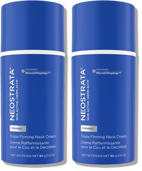 NEOSTRATA Triple Firming Neck Cream New and  Improved Formula with MicroDiPeptide229® NeoGlucosamine and  Bakuchiol Fragrance free Oil Free Décolletage Rejuvenating Cream Skin Types 80 g(Pack of 2)