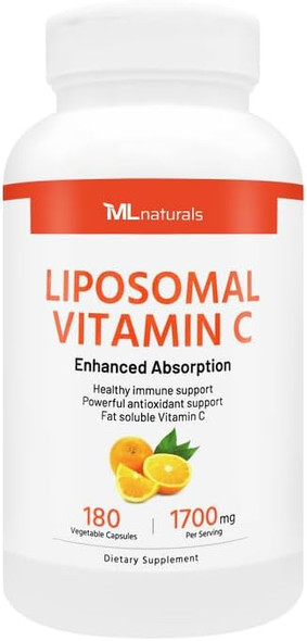 ML Naturals Liposomal Vitamin C 1,700mg Vegetable Capsules