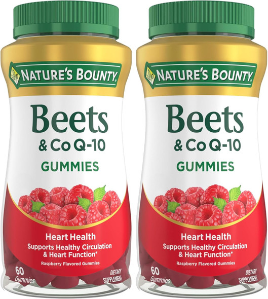Nature's Bounty Beets & Co Q-10 for Heart Health  Raspberry Flavor  60 Ct