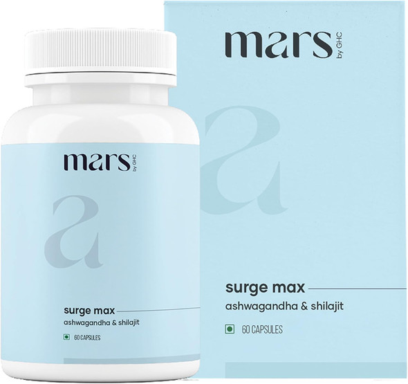 mars by GHC Growth Max Combo | Nitric Oxide Capsules + SurgeMax Capsules | Performance & Vitality Support, Blood Flow and Ashwagandha Supplement