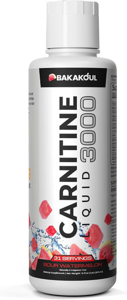 BAKAKOUL L Carnitine Supplement Liquid 3000 mg with BCAA Sports Supplements Help Support Energy Boosts Support Muscle Efficient Formula with Acetyl Rapid Absorption Sustained Energy, Watermelon Flavor